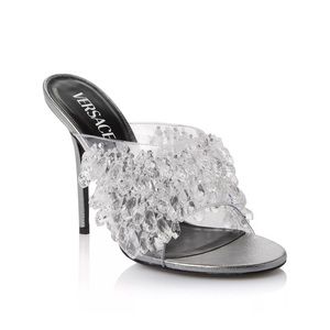 Versace size 8 new in original box Women's Bead Embellished Mule Sandals